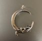 Sterling Silver Crescent Moon With Cat Pendant 