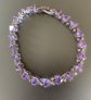 Purple CZ Hearts Tennis Bracelet Travel Safe Jewelry
