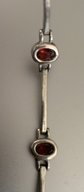 Sterling Silver Garnet Station Bracelet Fine Jewelry