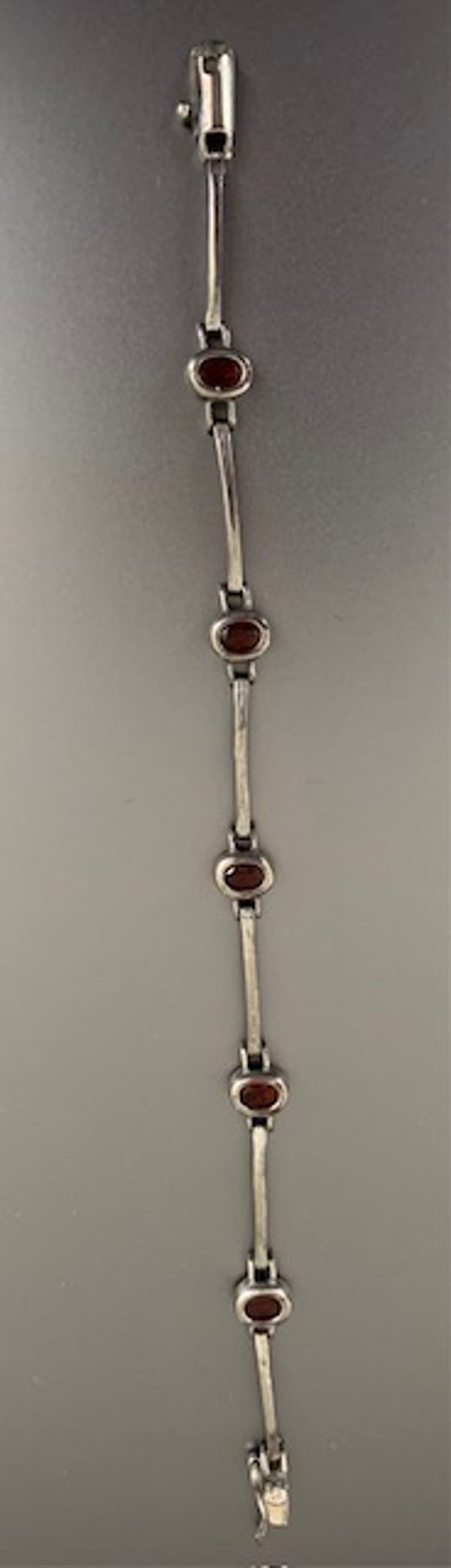 Sterling Silver Garnet Station Bracelet Fine Jewelry
