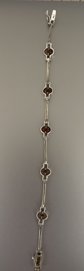Sterling Silver Garnet Station Bracelet Fine Jewelry