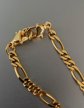 Gold Tone Figaro Link Chain 24" Long Travel Safe Jewelry