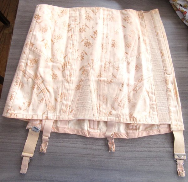 Vintage 1930's Rengo Peach Girdle w/ Garters Open Bottom Boudoir Burlesque
