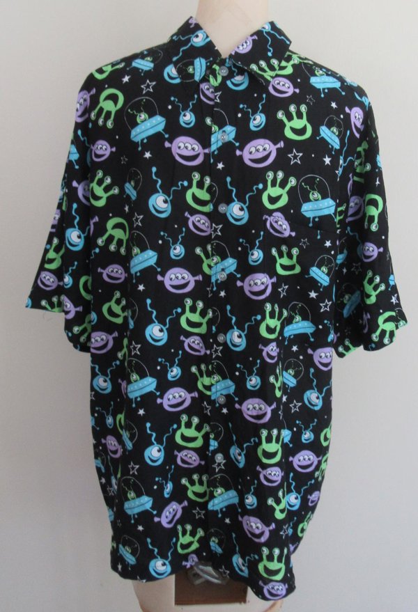 Rayon Martians And Spaceships Rayon Shirt Never Worn Aliens UFO 