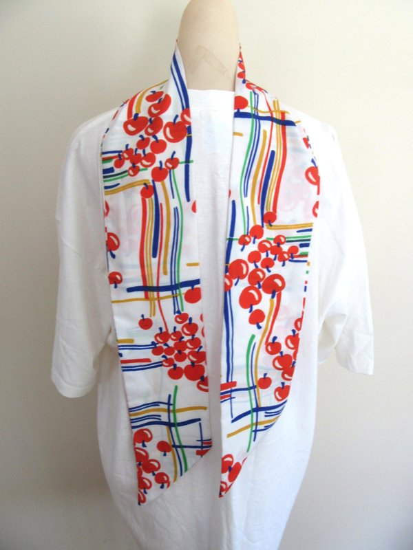 Vintage 1970's Long Cherries Scarf Groovy!