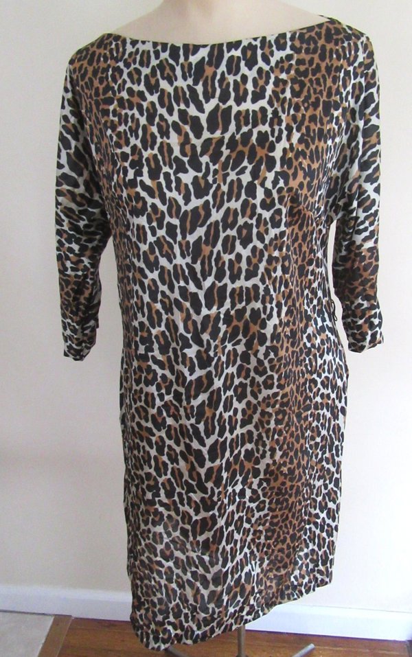 Vintage 1960's Vanity Fair Leopard Nightie Lounge  Lingerie Boudoir