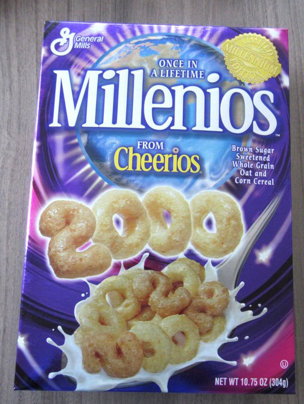 Y2K Millenios Cheerios Cereal FULL Box Factory Sealed 2000 Limited Edition 