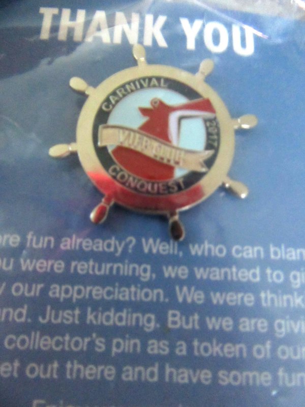 Carnival Conquest Pin 2017 Never Used