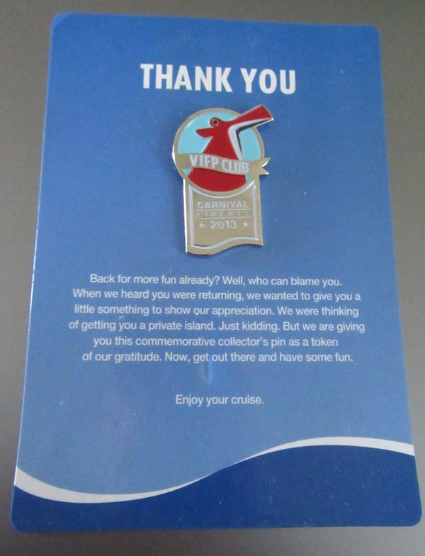 Carnival Pride VIFP Pin 2013 Never Used