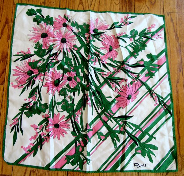 Vintage Pink Daisies Giancarlo Paoli Scarf