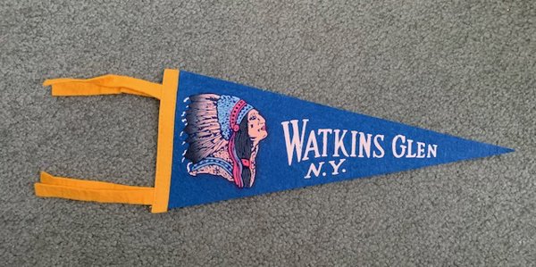 Vintage Indian Chief Watkins Glen Felt Pennant