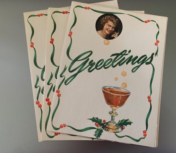 Vintage 1948 Christmas Novo Laugh Gag Cards Pinup Girl Ephemera