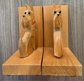 Vintage Hand Carved Scotty Dog Wood Bookends Home Decor
