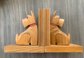 Vintage Hand Carved Scotty Dog Wood Bookends Home Decor