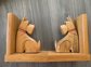 Vintage Hand Carved Scotty Dog Wood Bookends Home Decor