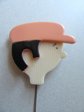 Vintage Lea Stein ? Chauffeur Stick Pin Andy Cap 