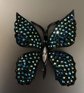 Vintage Peacock Rhinestone Butterfly Pin Needs Repair