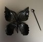 Vintage Peacock Rhinestone Butterfly Pin Needs Repair