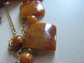 Vintage Bakelite Necklace and Matching Bracelet Peanut Butter