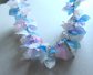 Vintage 1980's Tutti Fruitti Lucite Frosted Leaves Necklace Summer Jewelry