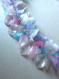 Vintage 1980's Tutti Fruitti Lucite Frosted Leaves Necklace Summer Jewelry