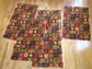 Vintage 1970's Tiki Style Curtains SIX Panels Fabric For Pillows or Handbags