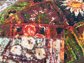 Vintage 1970's Tiki Style Curtains SIX Panels Fabric For Pillows or Handbags