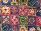Vintage 1970's Tiki Style Curtains SIX Panels Fabric For Pillows or Handbags