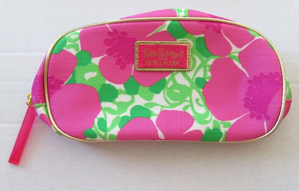 Mod Style Lilly Pulitzer Estée Lauder Pink Poppies Cosmetic Bag Never Used