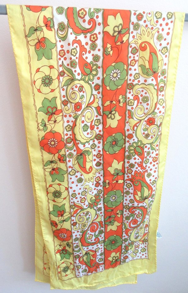 Mod Floral Scarf Vintage Accessories