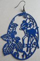 Trippy Bambi and Mushrooms Cutwork Pierced Pierced Earrings Never Worn