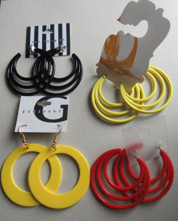 Hoop Pierced Earrings Lot Never Worn