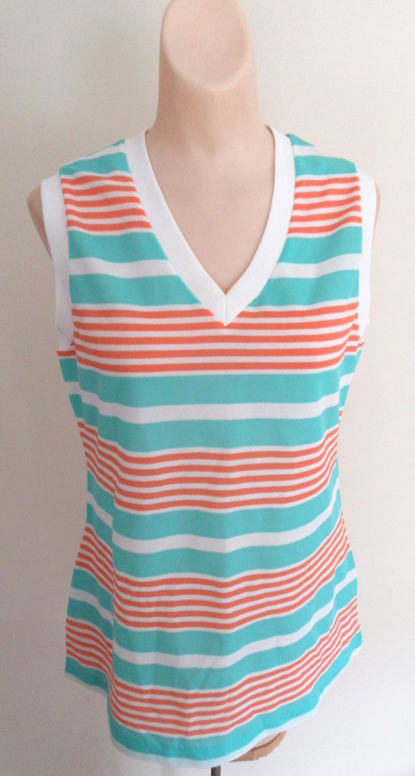 Vintage Catalina 1970's Sleeveless V-Neck Summer Blouse
