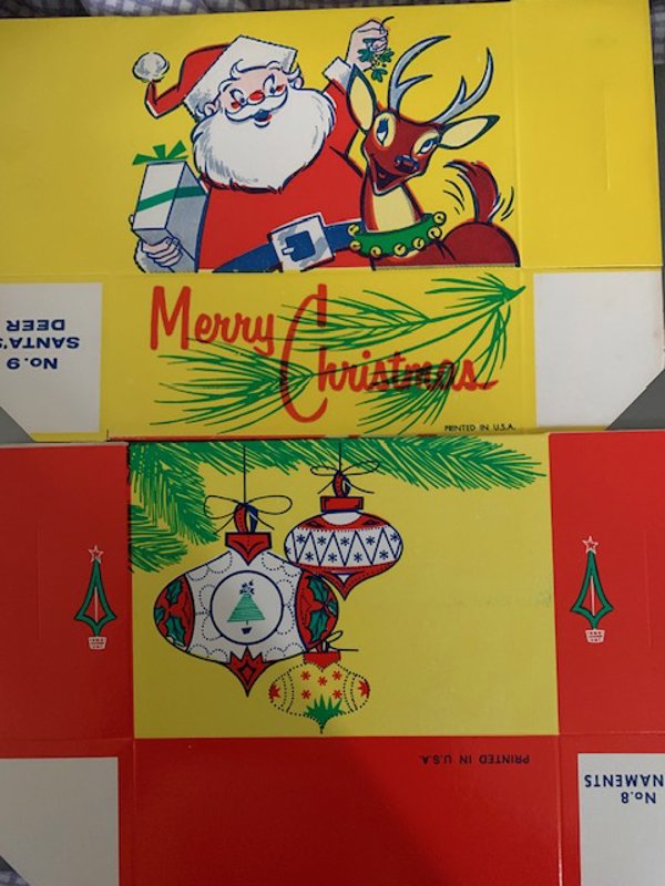 Vintage Christmas Treat Candy Boxes 12 Pcs Per Lot Never Used Santa Or Ornaments