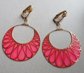 Vintage 1960's Mod Pink Cellulose Clip Earrings RARE Never Worn