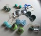 Vintage Earrings Lot Blue and Green Some Mod!