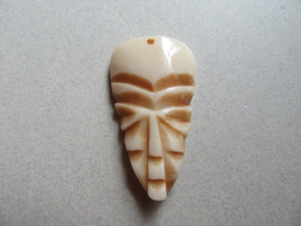Vintage Carved Bone Tiki Pendant Jewelry Making supplies
