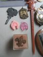 Vintage Junk Drawer Lot Trader Vics Drink Stirrer, Pocket Mirror And More!