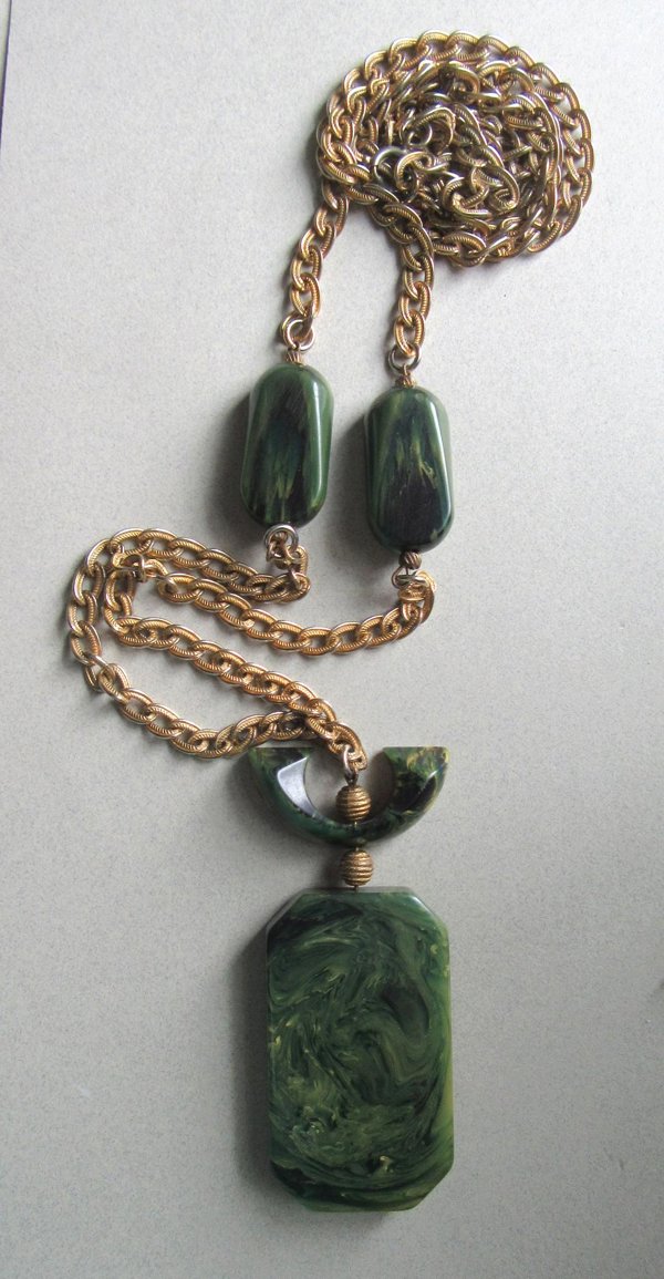 Vintage Blue Moon Bakelite Necklace