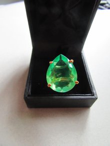 Greenish Blue Pear Shaped Fashion Cocktail Ring Never Worn