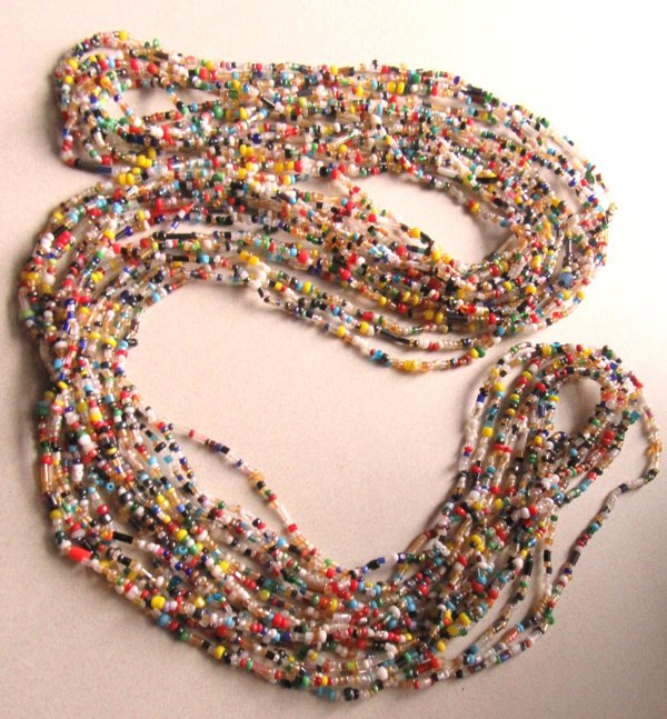 EIGHT Vintage Colorful Glass Seed Bead Necklaces Lot Never Worn Hippie Jewelry