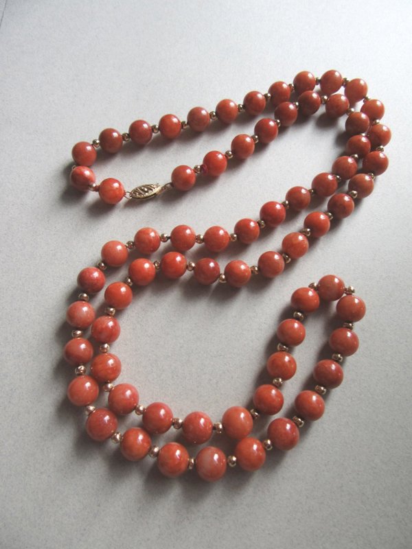 Genuine Stone Necklace 14k Gold Clasp and Spacer beads