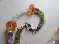 Gemstone and Amber Necklace Sterling Clasp