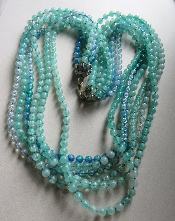 Vintage 1960's Ocean Bubbles Multi Strand Necklace