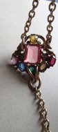 Multi Color Rhinestone and Glass Beads Y Necklace