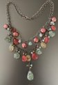 Gemstone and Freshwater Pearl Sterling Silver Necklace GORGEOUS COLORS