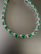 Green and White CZ Tennis Cocktail Bracelet Travel Safe Jewelry