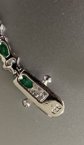 Green and White CZ Tennis Cocktail Bracelet Travel Safe Jewelry