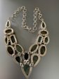 Genuine Labradorite Bib Necklace Gemstone Marked 925