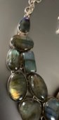 Genuine Labradorite Bib Necklace Gemstone Marked 925